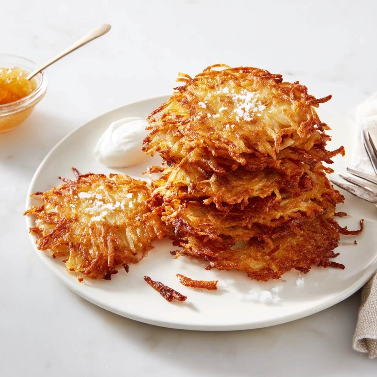 Knusprige Kartoffelpuffer mit Apfelmus