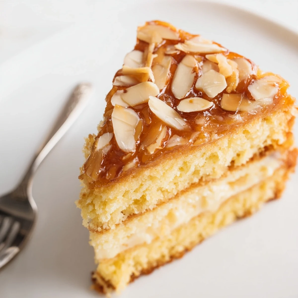 Verführerisch süßer Bienenstichkuchen, perfekt für Nachmittagskaffee oder besondere Anlässe.  