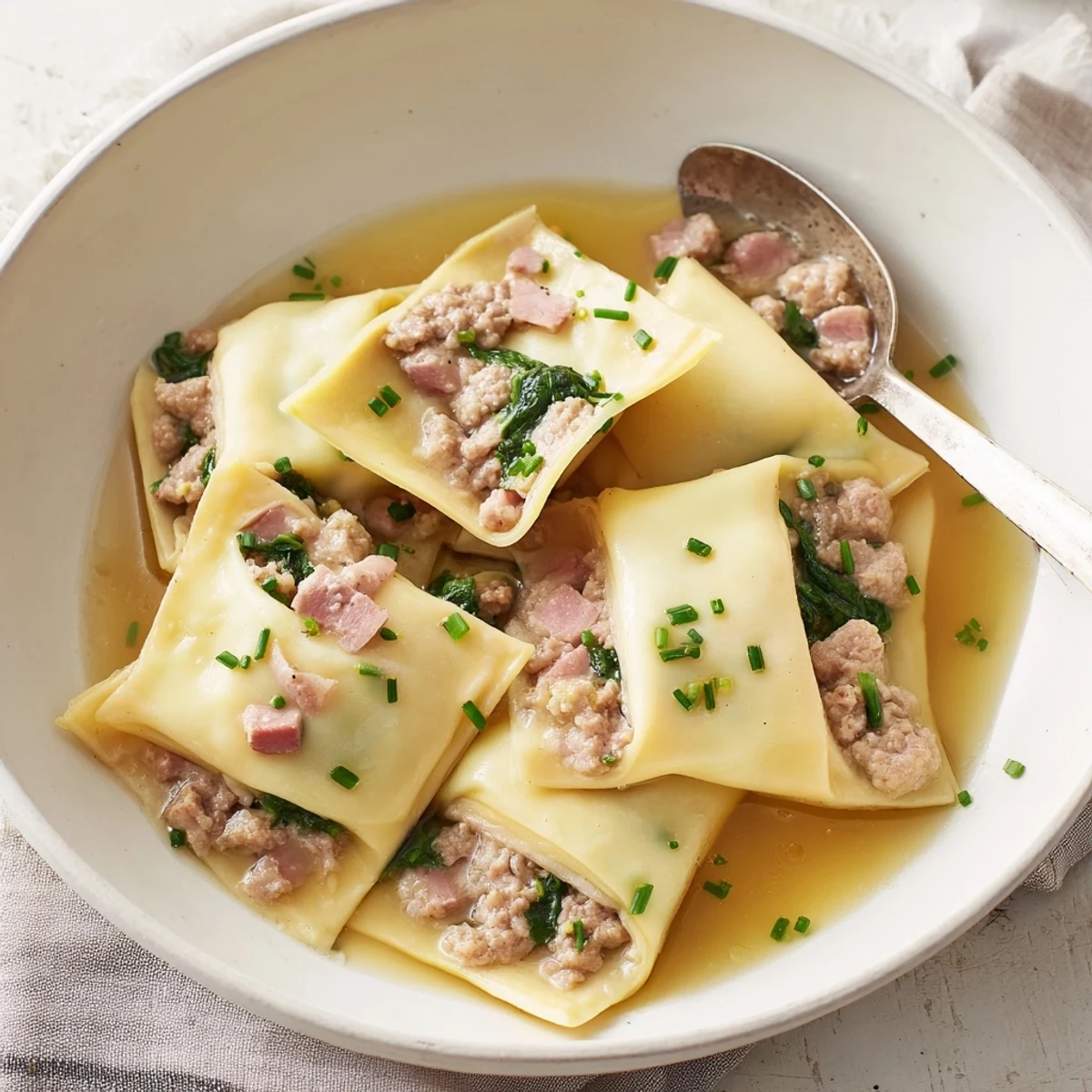 Swabian Maultaschen in Broth