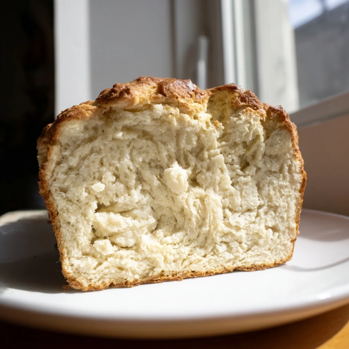 Heartwarming image: a golden-crusted Beer Bread Family Loaf, freshly baked and ready to slice.
