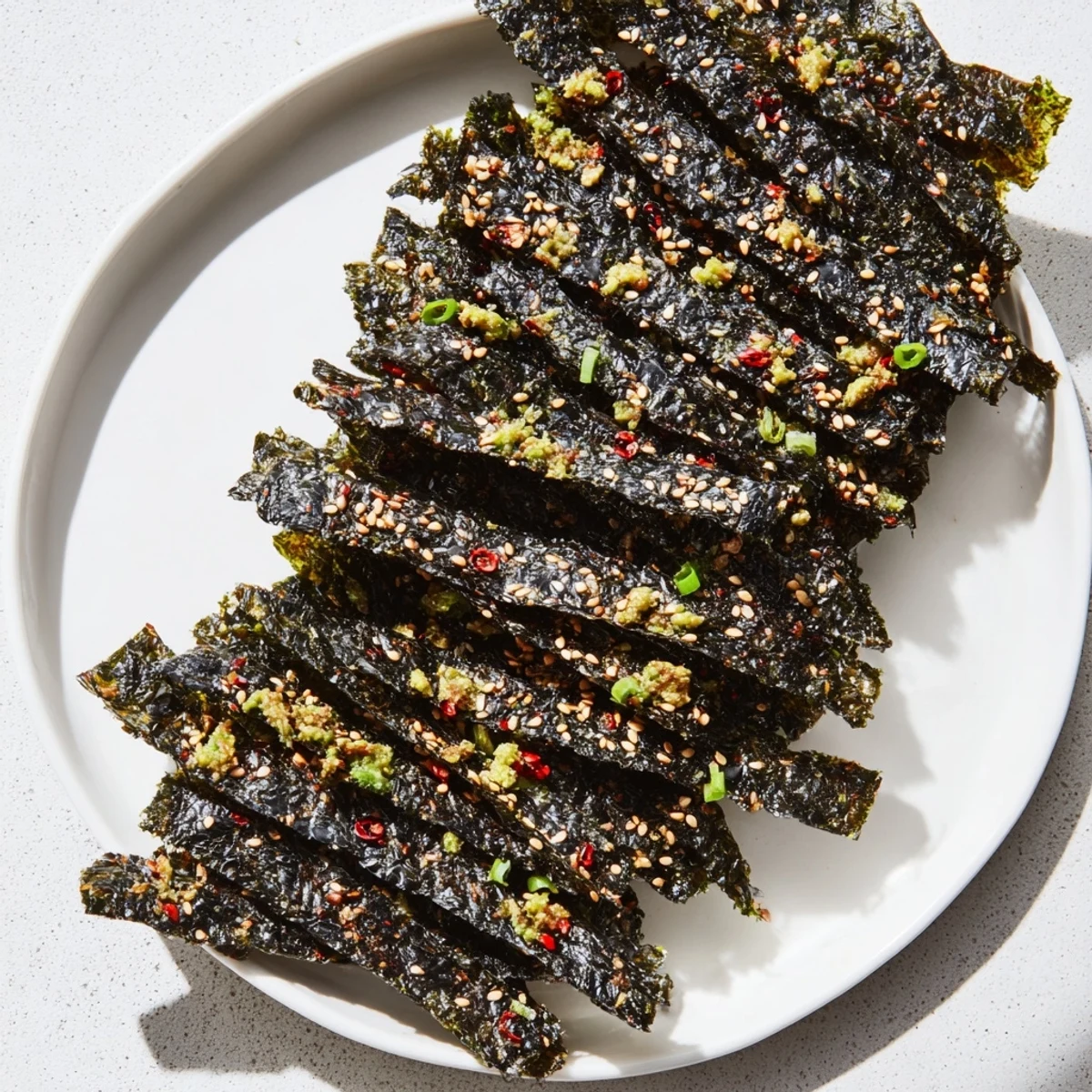 Knusprige Algen Streifen Snack