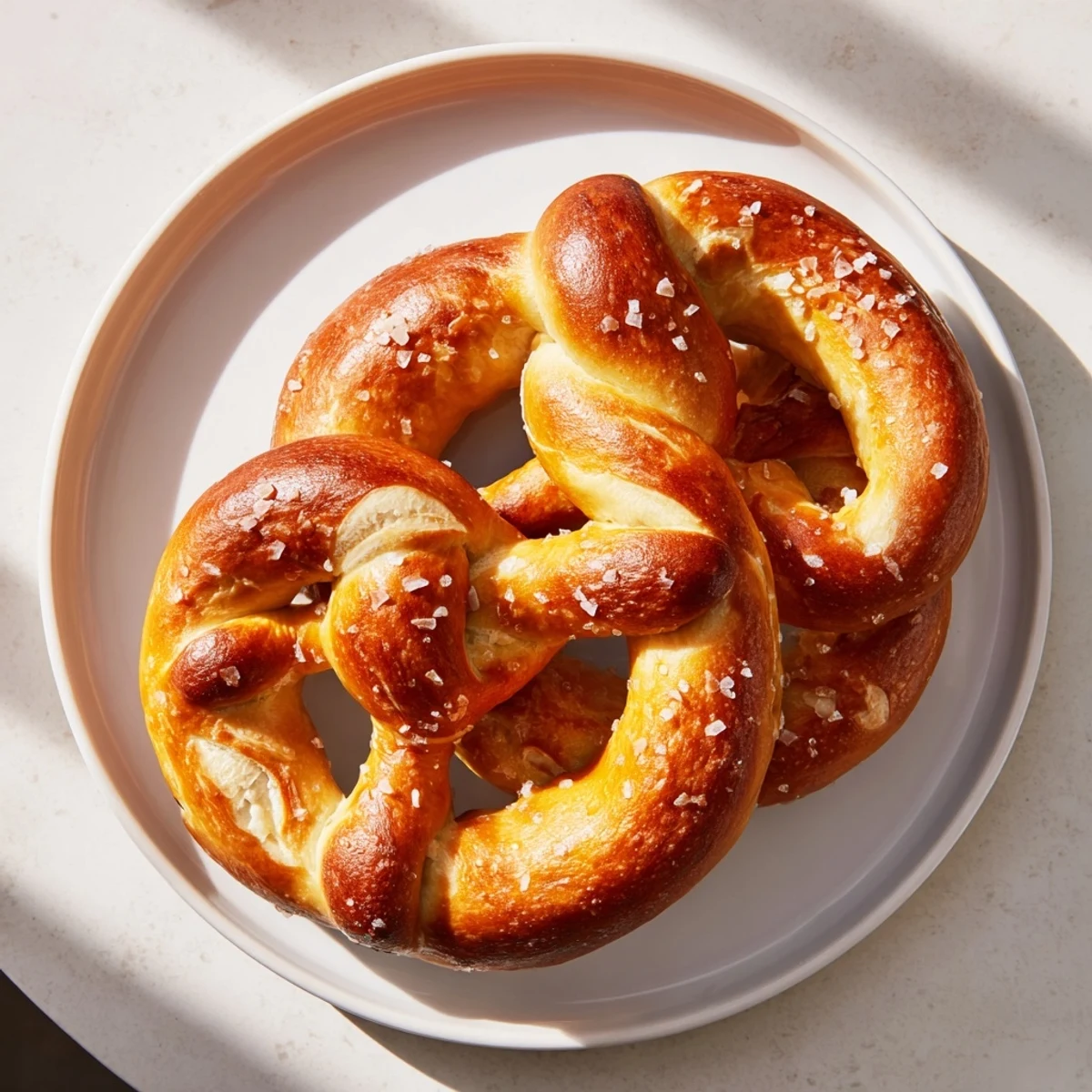 Close-up of freshly baked Bretzels Anneau de Fête, perfect for sharing at a festive gathering.