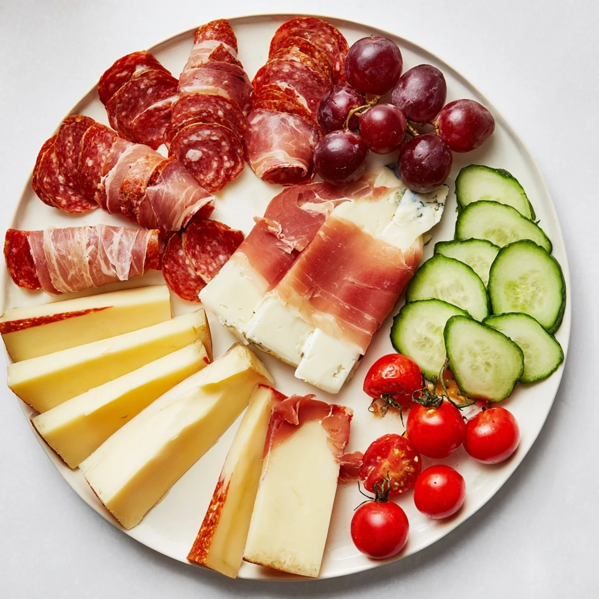 This Planche Montagne Aventure Collation offers a delicious spread of cheeses, cold cuts, and fresh items to share.