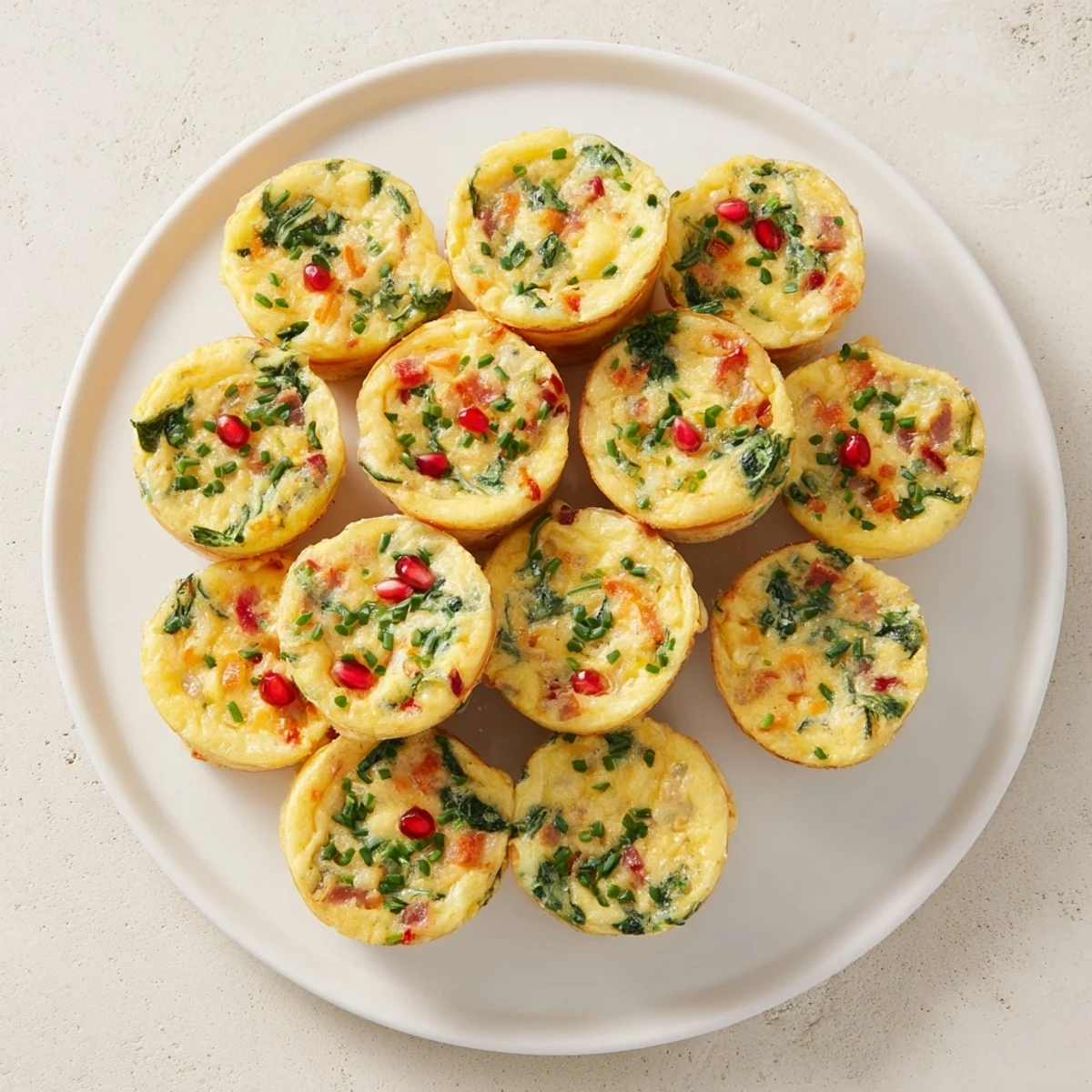 Golden-brown Savory Bites: Mini Quiche Christmas Tree, baked to perfection, with colorful garnishes like a festive appetizer.