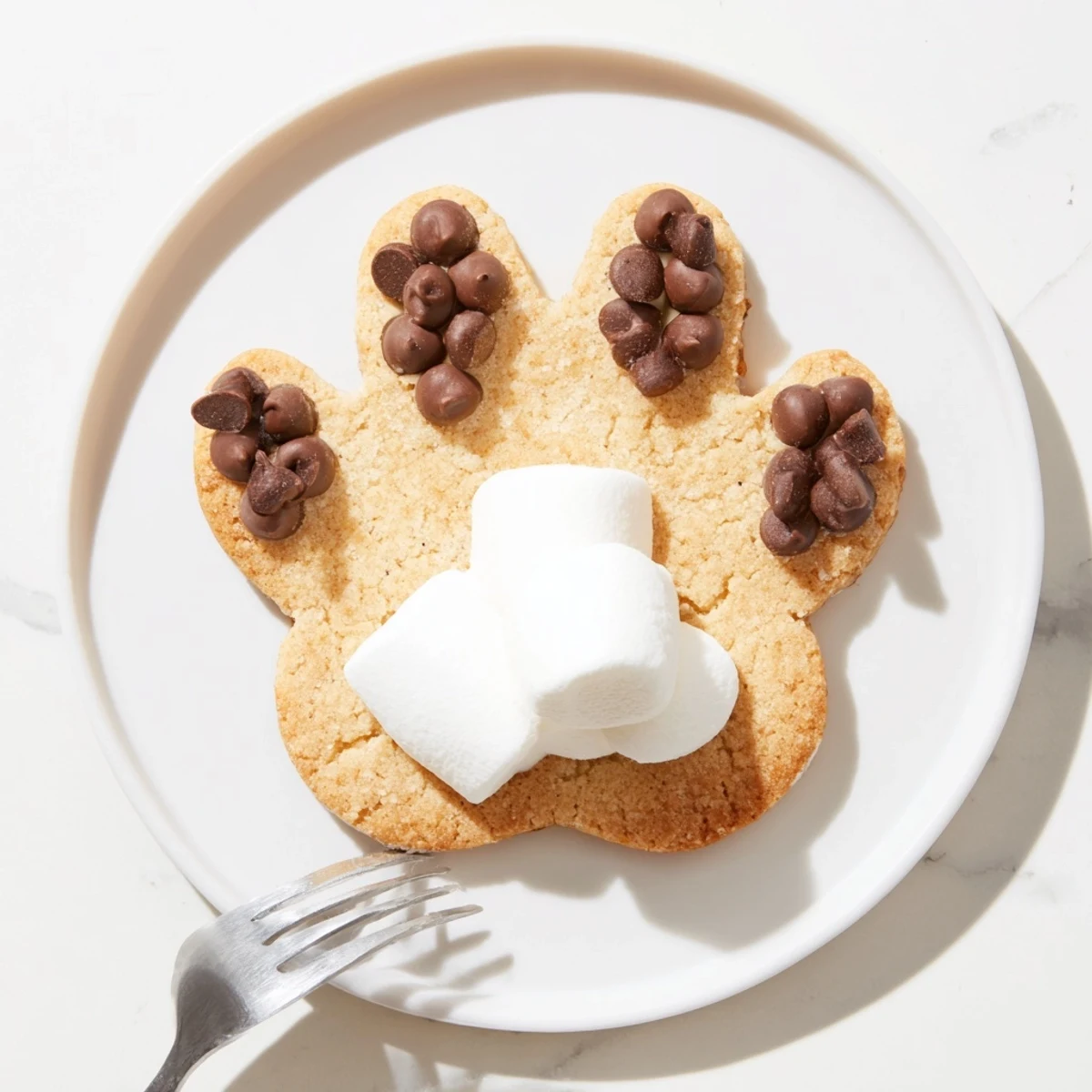 These cute Polar Bear Paw Print Cookies feature marshmallows and melted chocolate for cute paws.