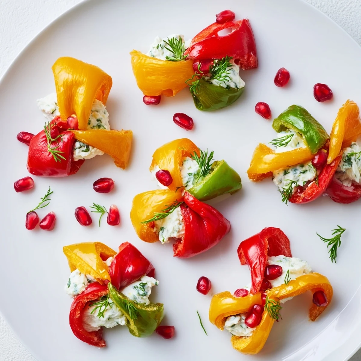 Weihnachts-Paprika Schleifen Vorspeise