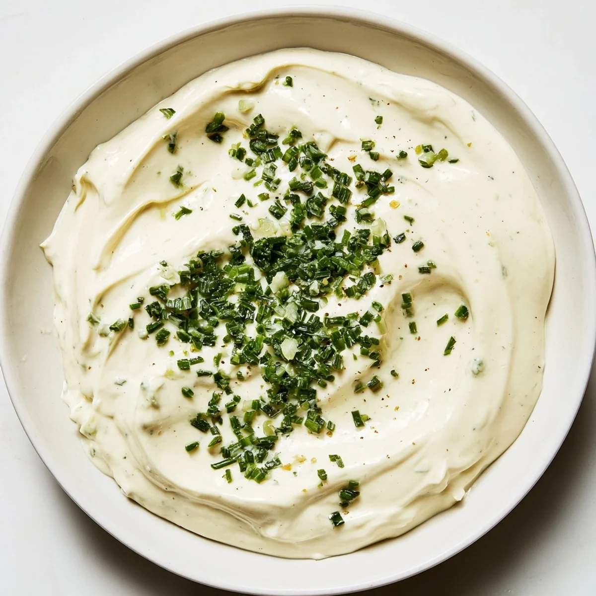 Cremige Veggie Ranch Dip mit gehackten Kräutern, serviert mit frischem Gemüse, zum Dippen.