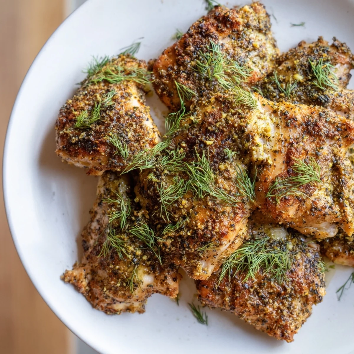 Golden-brown, oven-baked pickle ranch chicken breasts, a flavorful and easy American dinner.