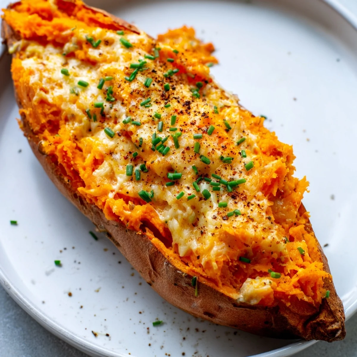 Golden brown Sweet Potato & Cheese Whole Roast, a delicious vegetarian meal perfect for a cozy evening.