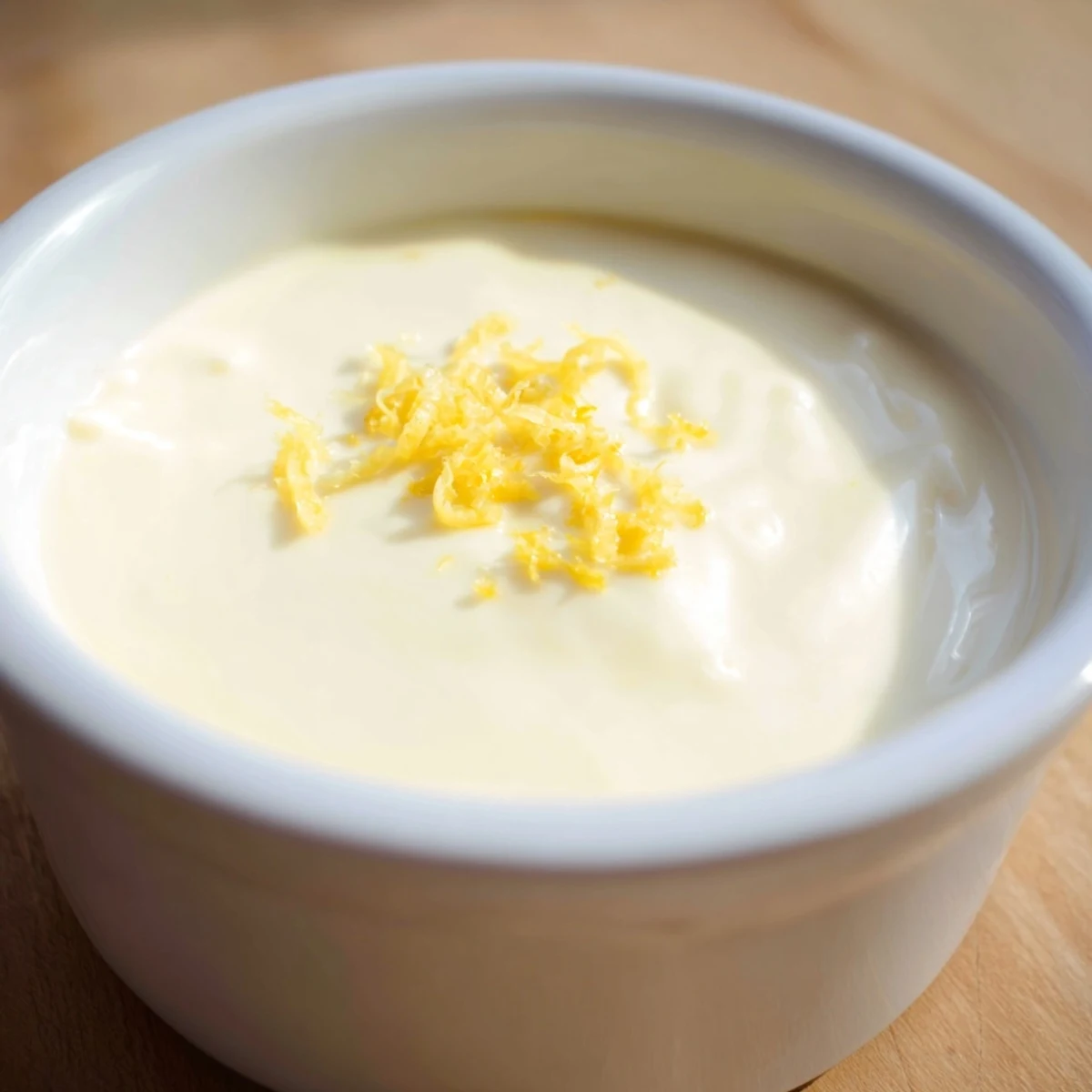 3-Ingredient Lemon Posset, a creamy, chilled dessert with a bright, citrusy flavor, ready to serve.