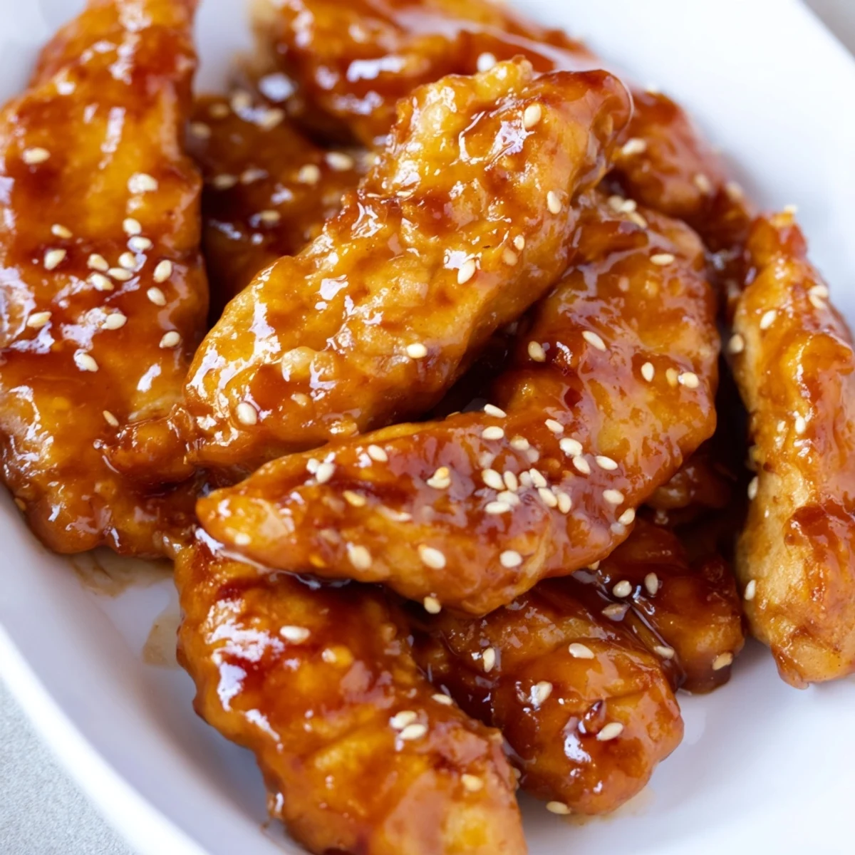 Honey Sriracha Chicken Wrap frisch in der Pfanne gebraten, mit knackigem Salat und bunten Paprikastreifen gefüllt.