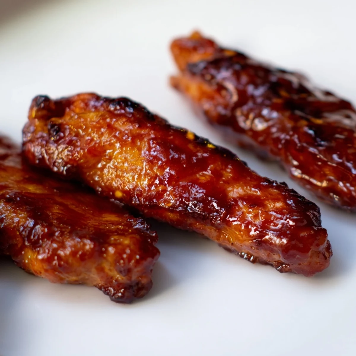 Honey Sriracha Chicken Wrap halbiert, Saft am Schnitt sichtbar, mit frischen Karottenstreifen und roten Zwiebeln garniert.