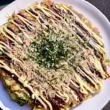 Japanische Okonomiyaki Pfannkuchen