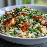 One-Pot Lemon Orzo Chicken Peas