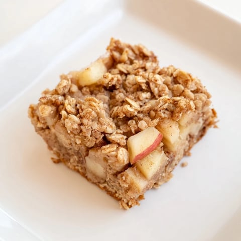 Golden Apple Streusel Breakfast Bars fresh from the oven, offering a warm and inviting texture.