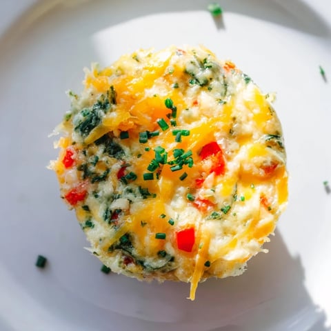 Savory baked mini crustless quiches, bursting with spinach, cheese, and a fluffy egg texture.