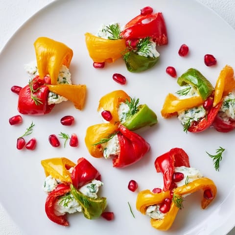 Weihnachts-Paprika Schleifen Vorspeise