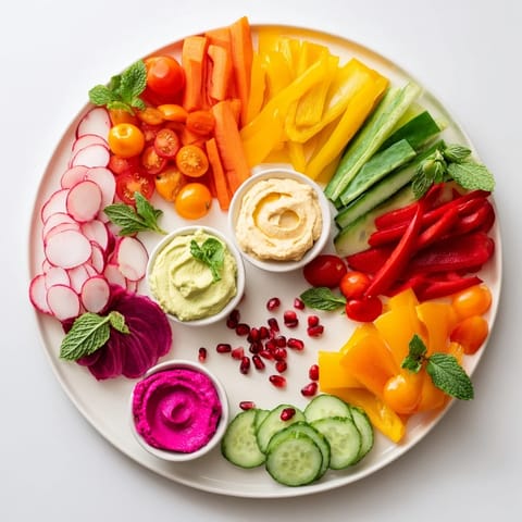 Veganer bunter Snackteller