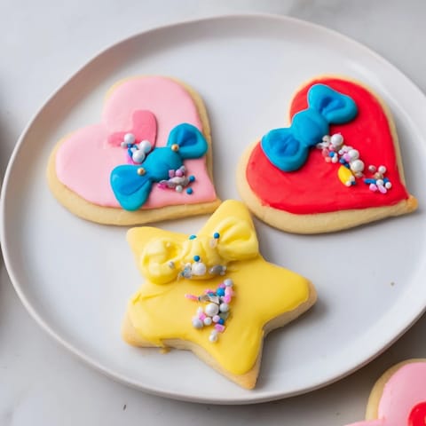 Herz und Stern Zuckerkekse