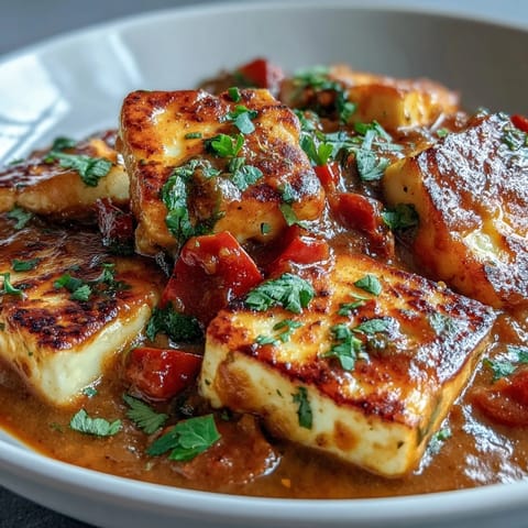 Cremiges Halloumi-Tomaten-Curry