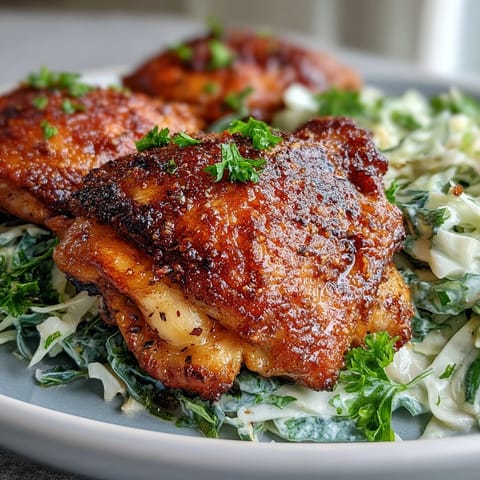 Knusprige Hähnchenkeulen mit Zitronen-Kohlsalat