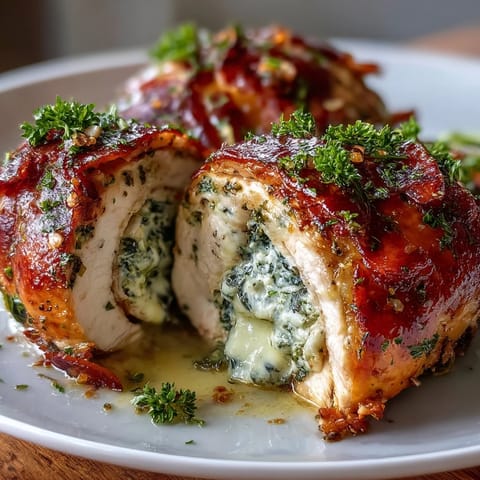 Keto Spinat Speck Huhn