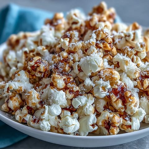 Truffle Popcorn mit Parmesan und Fleur de Sel in einer großen Schüssel.