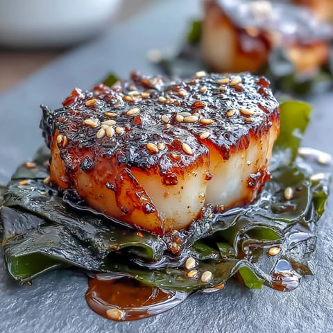 Seaweed-Wrapped Scallops Ponzu