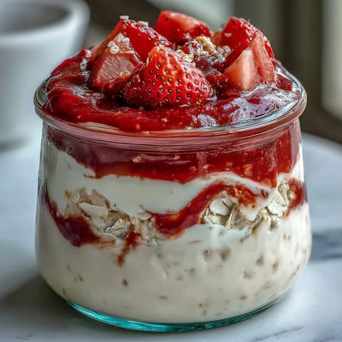 Overnight Oats mit Erdbeeren