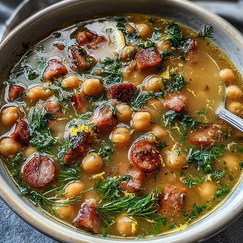 Schinken Kichererbsen Zitronen Dill