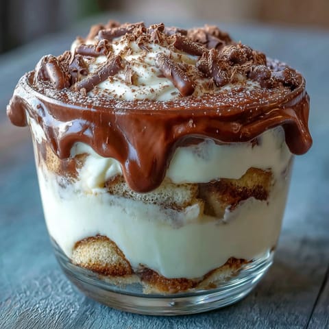 Einzelne Dessertgläser mit Limoncello getränkten Löffelbiskuits und zitroniger Mascarpone-Creme, perfekt für sommerliche Anlässe.  