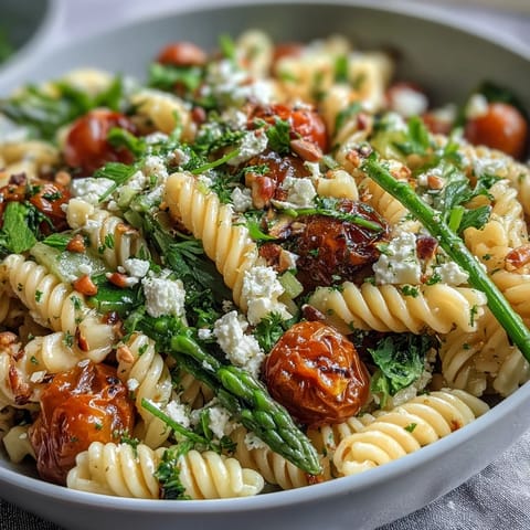 Frische Zitronen-Vinaigrette-Pasta-Salat mit knackigen Gurken und saftigen Cherrytomaten, perfekt für den Sommer.