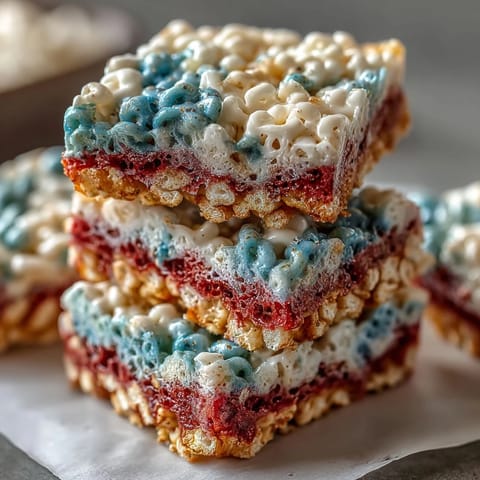 Patriotische Rice Krispies Layers