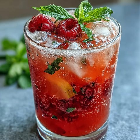 Himbeer Zitronen Spritz Mocktail