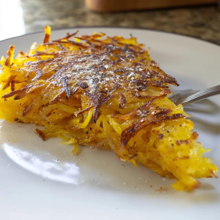 Golden brown potato and onion rösti accompanied by refreshing sour cream and herbs.  