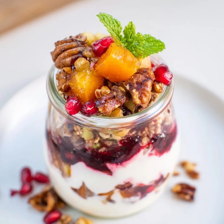 Assemble a delicious Christmas Pudding Yogurt Parfait Bar with guests, offering beautiful brunch options.