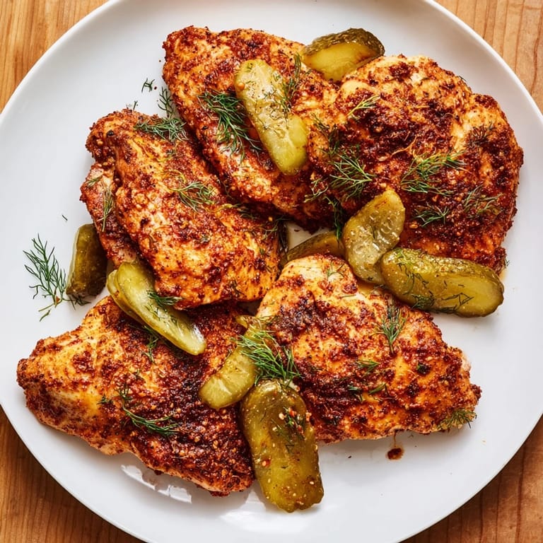 Tender, juicy pickle ranch chicken, seasoned to perfection and ready to serve with sides.