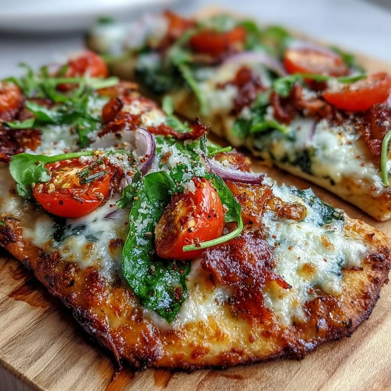 Crispy Garlic Parmesan Naan Pizza aus dem Ofen mit knusprigen Rändern, würziger Knoblauchbutter und frisch geriebenem Parmesan.