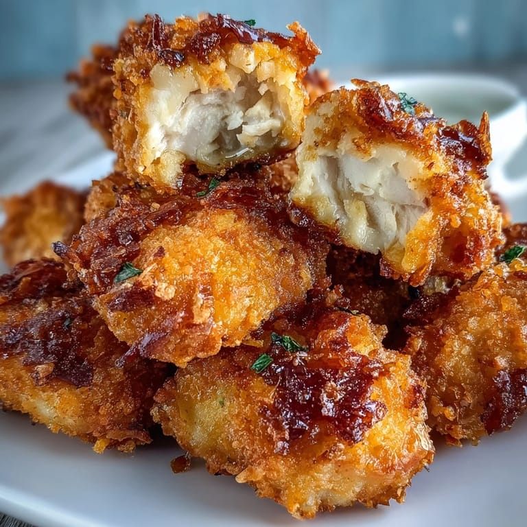 Asiago Panko Chicken Bites on a salad for a fresh, crunchy lunch.
