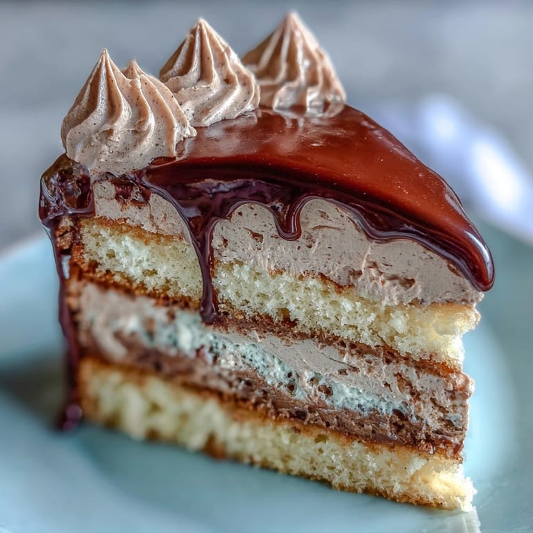 1. Hojicha Butter Cream Cake mit dunkler Schokoladenganache und luftigem Biskuit, perfekt für Teeliebhaber und besondere Anlässe.