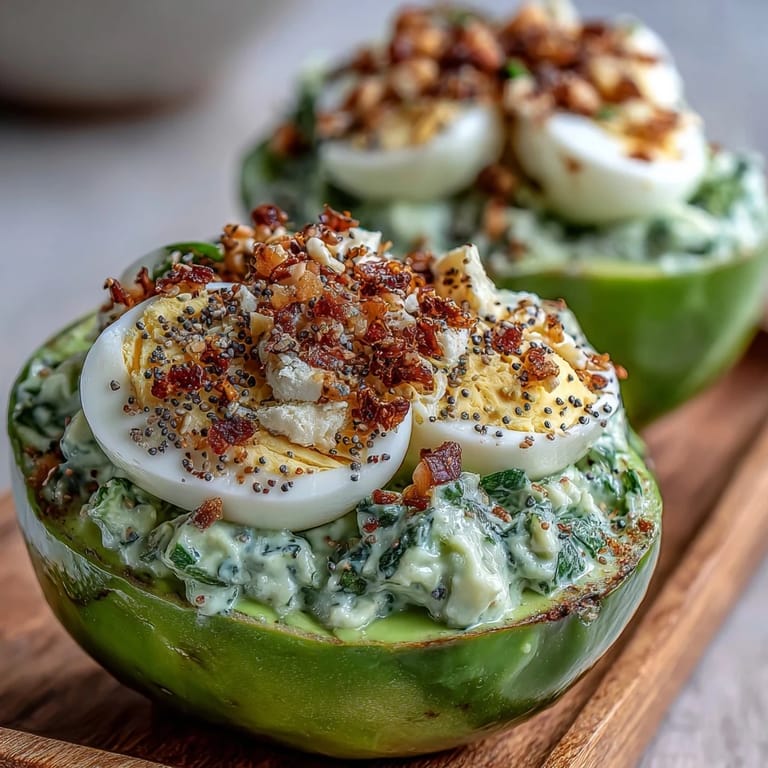 1. Keto Avocado-Ei-Salat-Salatboote mit knusprigem Everything Bagel Topping