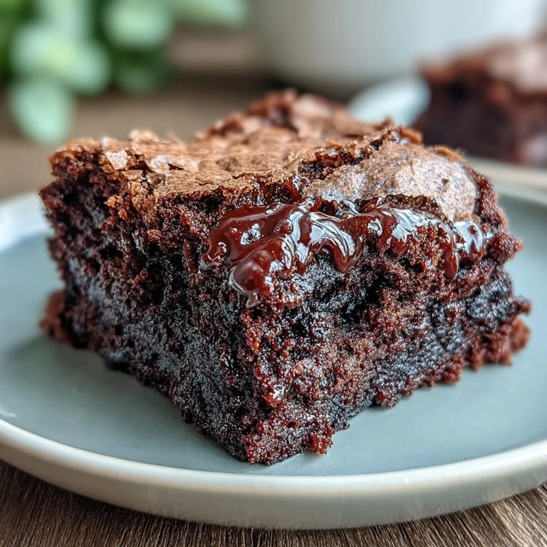 Fudgy Brownies mit marbliertem schwarzen Sesam, ein unwiderstehliches Dessert.