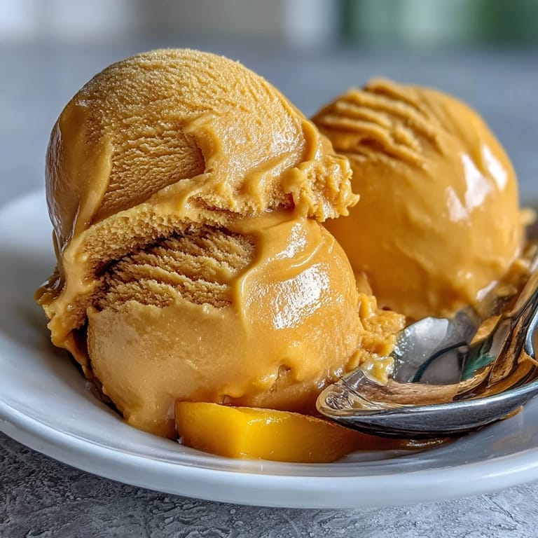 Ein erfrischendes, veganes Mangoeis mit natürlicher Süße, perfekt für einen heißen Sommertag.