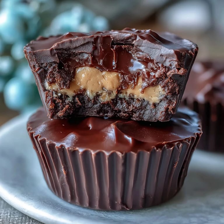 3. Indulgent dark chocolate cups filled with a luscious peanut butter mixture, offering a classic, irresistible dessert experience.