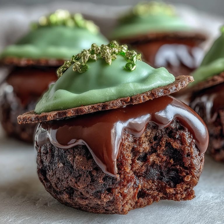 3. Leckere Brownie-Bissen mit schokoladenüberzogenen Marshmallows und Gold-Verzierungen für eine fröhliche St. Patrick's Day-Party.