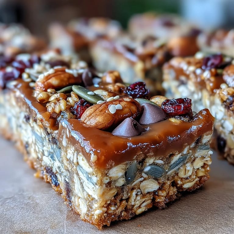 Saftige Haferflocken-Riegel mit Honig, knackigen Nüssen und süßen Cranberries – perfekt als gesunder Snack.