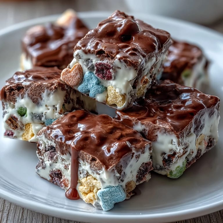 Bunter Teller mit Lucky Charms Bark - festlicher Teller voller süßer Leckereien und unwiderstehlichem weißen Schokoladen-Lucky Charms Bark, ideal für St. Patrick's Day.