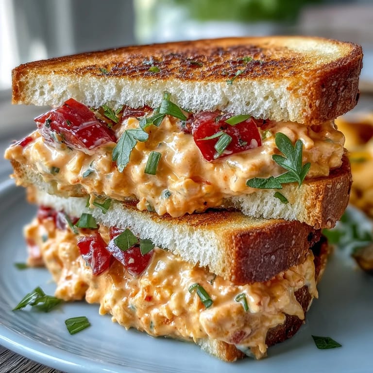 Traditionelle südliche Finger-Sandwiches mit würzigem Pimento-Käse, ideal für Gartenpartys.