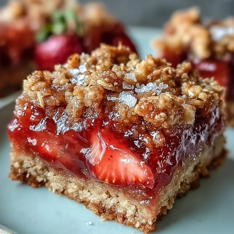 Hausgemachte Strawberry Rhubarb Crumble Bars mit knuspriger Kruste und fruchtiger Füllung.