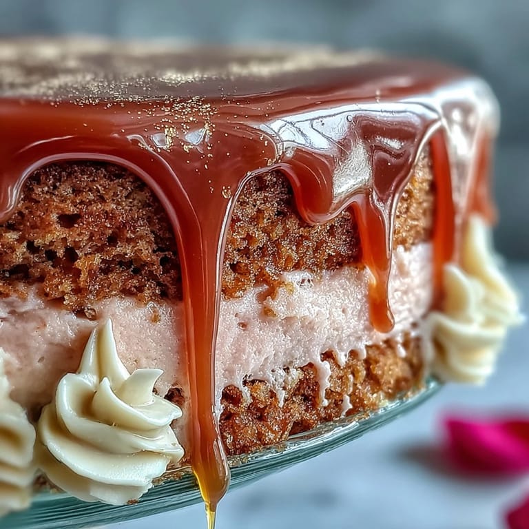 Festliche Bridal Shower Rosé Velvet Cake, mit kunstvollem Goldglanz verziert.
